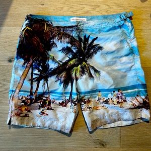 Orlebar Brown Dane II Swim Shorts - Size 32 with adjustable side tabs - Beach